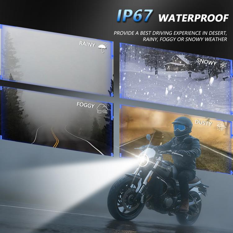 5.75-Inch High-Power Motorcycle Starry Sky Flowing Aperture Cut-Line Headlight - R25