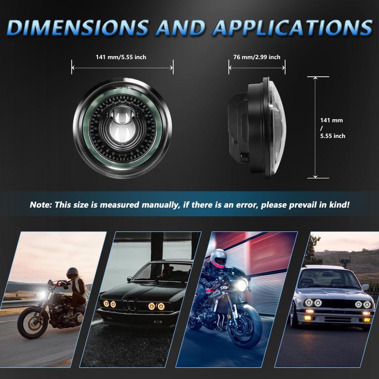 5.75-Inch High-Power Motorcycle Starry Sky Flowing Aperture Cut-Line Headlight - R25