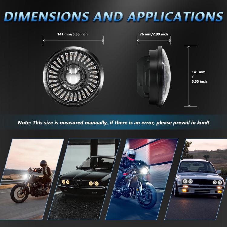 5.75-Inch High-Power Motorcycle Headlight With Flowing Light And Cut-Line Halo - R26