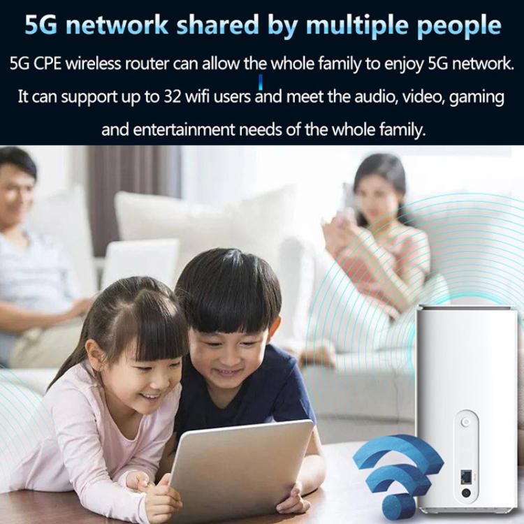 5G CPE Wi-Fi 6 Wireless SIM Card Router Dual-Mode NSA/SA High-Speed Gigabit Single-Port LTE Router, EU Plug - Asia-Pacific Version