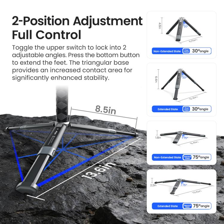 aMagisn Metal Extendable Tripod Stand for Sports Cameras, Mirrorless Cameras & Smartphones - AM38