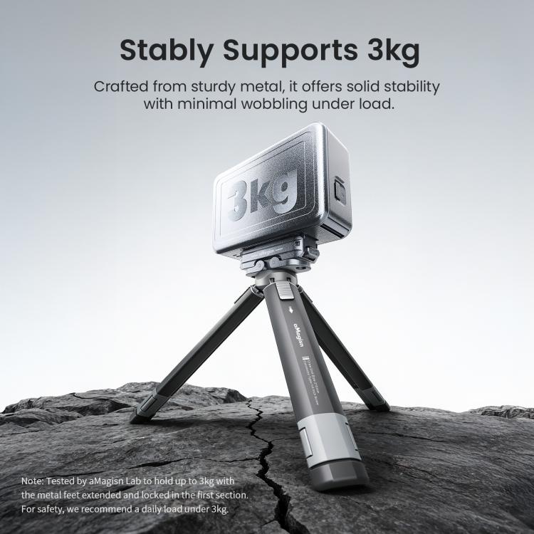aMagisn Metal Extendable Tripod Stand for Sports Cameras, Mirrorless Cameras & Smartphones - AM38