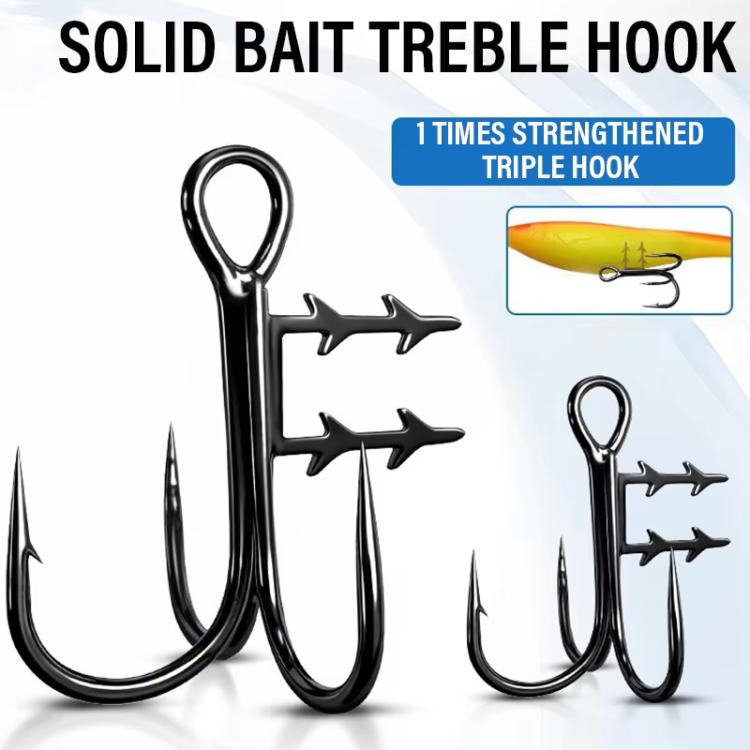 2pcs 36H-S Soft Lure Treble Hooks With Bait Holder Spikes Swimbait T-Trebles Claw Stinger Hooks, Spec: No. 3/0