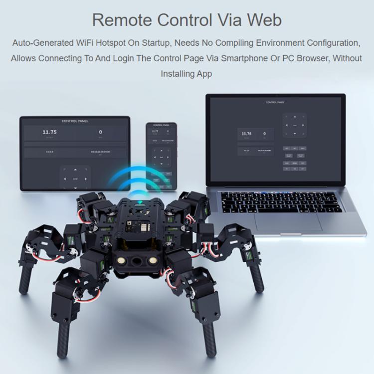 WAVESHARE Self-Balancing Controlled Bionic Hexapod Robot ESP32 Open Source - HexArth