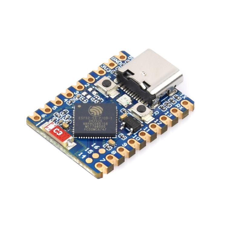 WAVESHARE 2.4GHz Wi-Fi Mini Development Board Based ESP32-S3 Dual-Core Processor, Specification: No Pin Header
