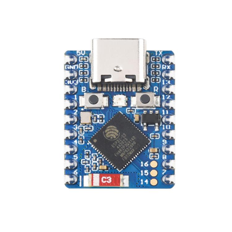 WAVESHARE 2.4GHz Wi-Fi Mini Development Board Based ESP32-S3 Dual-Core Processor, Specification: Soldered Pin Header