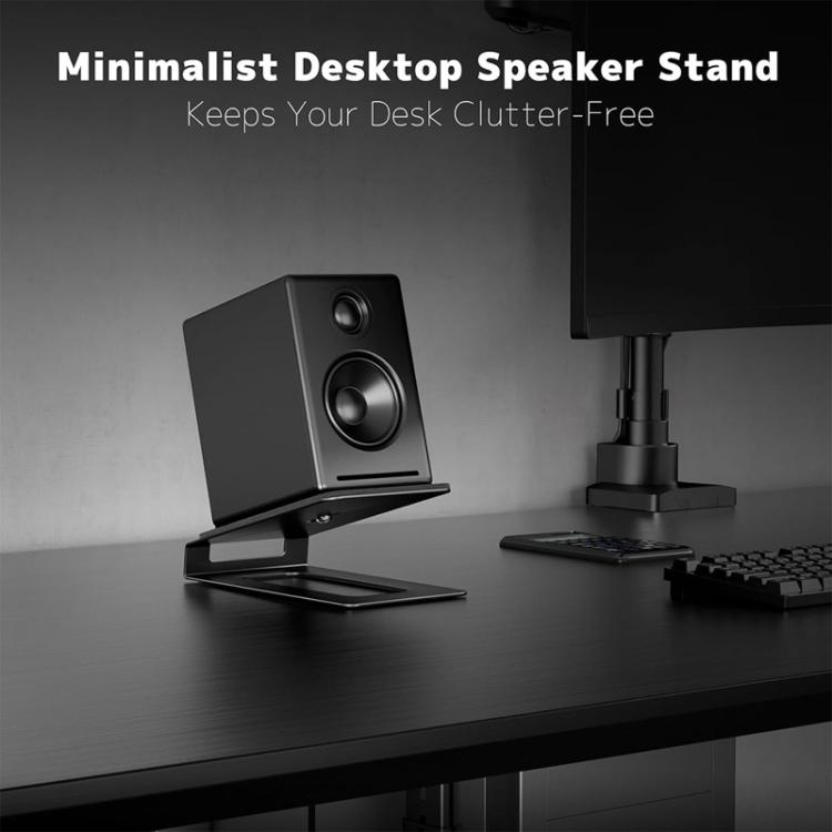 KXD251022 Desktop Metal Angled Speaker Stand For 3-6 Inch Speakers - Black