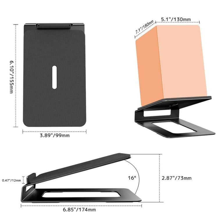 KXD251022 Desktop Metal Angled Speaker Stand For 3-6 Inch Speakers - Black