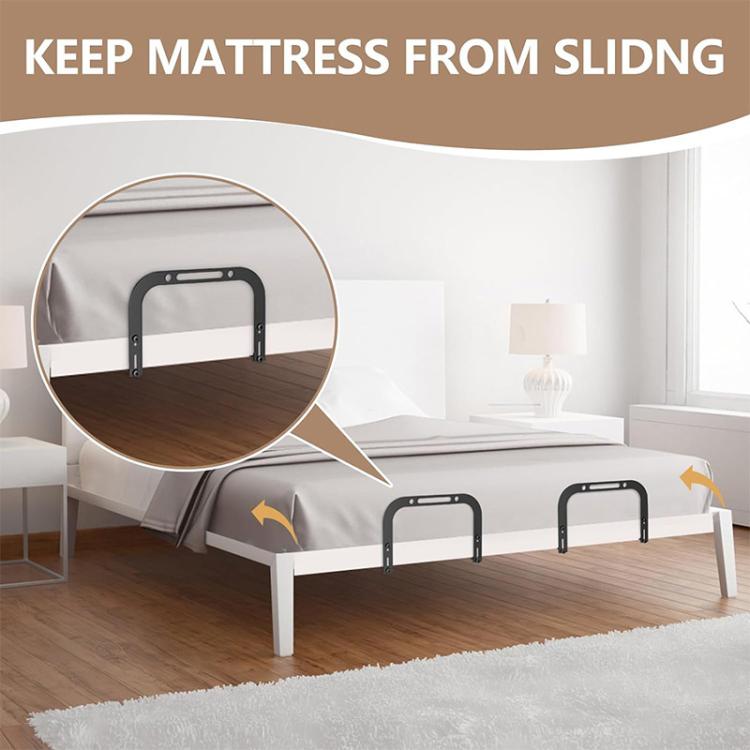 2pcs Adjustable Metal Mattress Retainer Anti-Slip Mattress Stopper Baffle