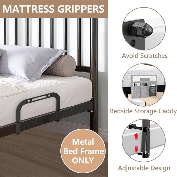 2pcs Adjustable Metal Mattress Retainer Anti-Slip Mattress Stopper Baffle