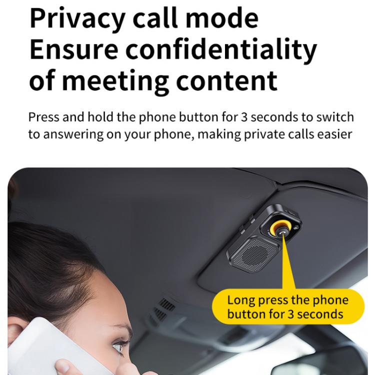 Sun Visor-Style Bluetooth Car Speaker For Hands-Free Calling And Navigation - Black