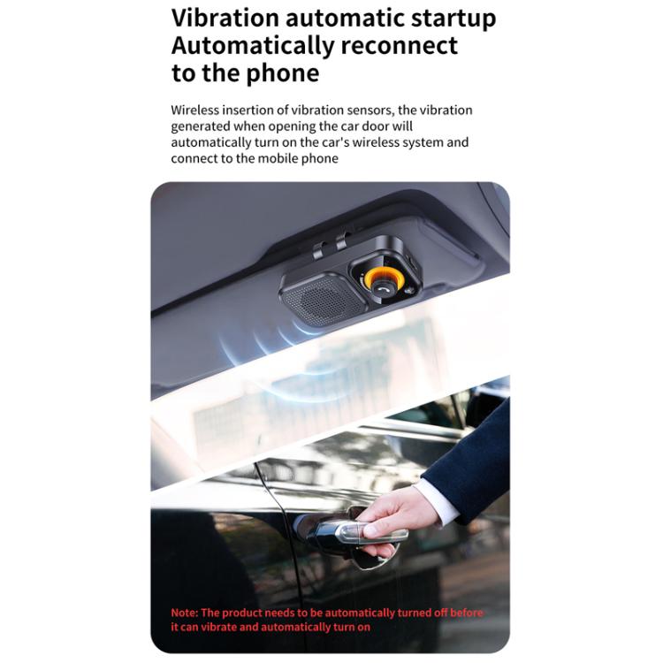 Sun Visor-Style Bluetooth Car Speaker For Hands-Free Calling And Navigation - Black