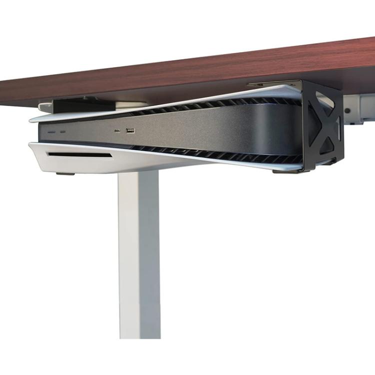 For PS5 Console 2pcs /Set Under Desk/Table Mount Metal Stand & Storage Holder