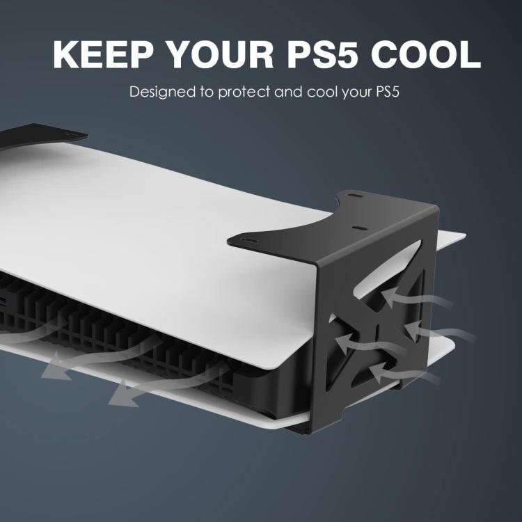 For PS5 Console 2pcs /Set Under Desk/Table Mount Metal Stand & Storage Holder