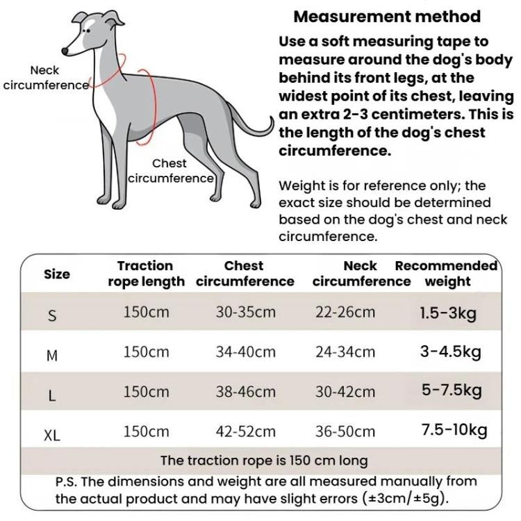 Reflective Pet Harness & Leash Set Escape-Proof Breathable Dog Vest Harness, Size: M