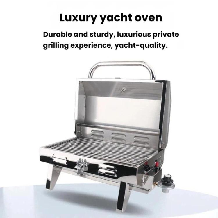 Stainless Steel Yacht BBQ Grill Outdoor Boat Grill Canister Stove, Spec: With Bracket