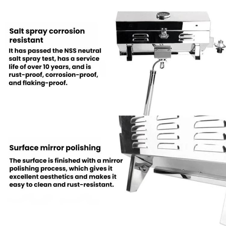 Stainless Steel Yacht BBQ Grill Outdoor Boat Grill Canister Stove, Spec: With Bracket