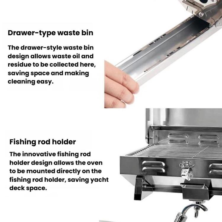 Stainless Steel Yacht BBQ Grill Outdoor Boat Grill Canister Stove, Spec: No Bracket