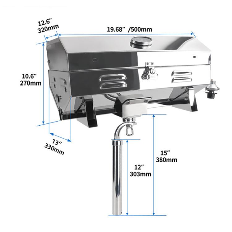 Stainless Steel Yacht BBQ Grill Outdoor Boat Grill Canister Stove, Spec: No Bracket