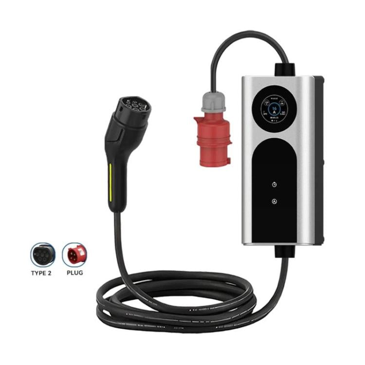 European Standard Portable Car Charger With Display Portable AC Charging Cable For Home Use, Spec: 22KW