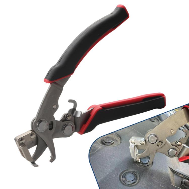 Stainless Steel Car Clip Pliers Panel Removal Tool for Plastic Push Pin Rivet Fasteners - Red Black