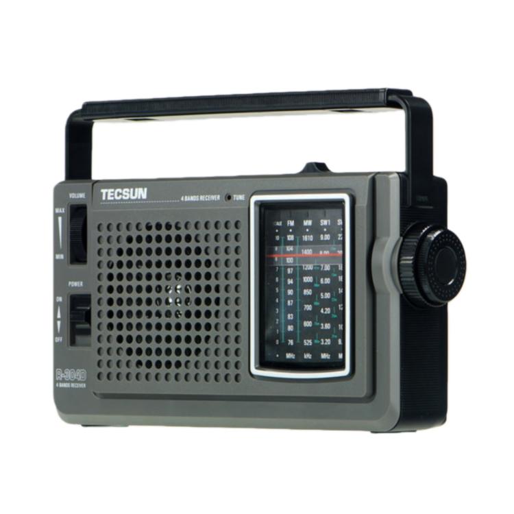 TECSUN R-304D Portable High Sensitivity FM / AM / SW Radio - Gray Black Standard No Battery