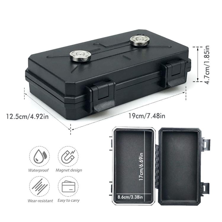 Outdoor Portable Car Bottom Hidden Magnetic Storage Box, Size: 19x12.5x4.7cm