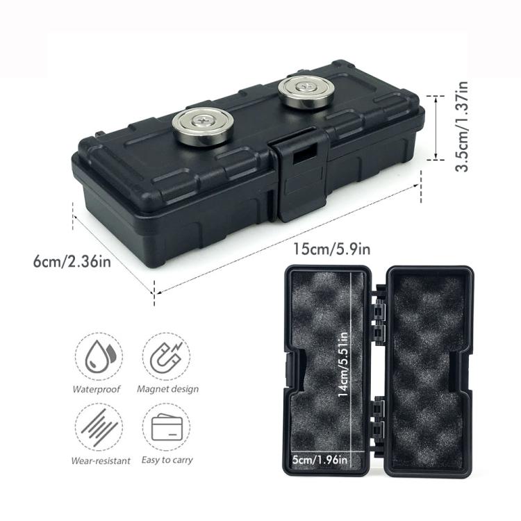 Outdoor Portable Car Bottom Hidden Magnetic Storage Box, Size: 15x6x3.5cm
