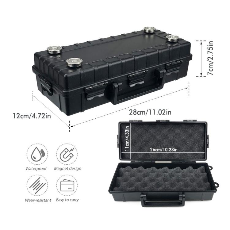 Outdoor Portable Car Bottom Hidden Magnetic Storage Box, Size: 28x12x7cm