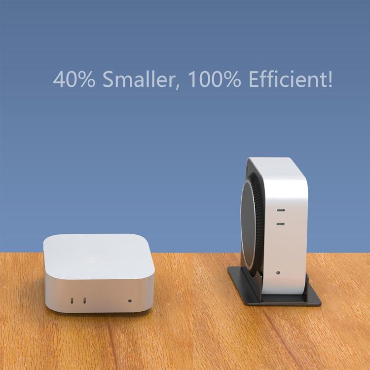 For Mac Mini M4 / M4 Pro Vertical Desktop Stand Metal Space Saving Holder - Black