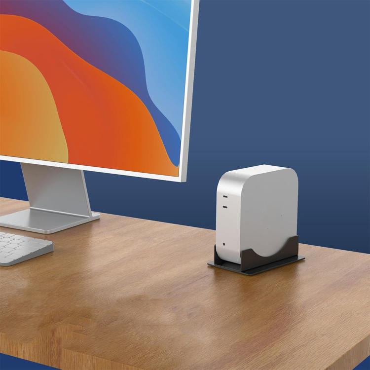 For Mac Mini M4 / M4 Pro Vertical Desktop Stand Metal Space Saving Holder - Black
