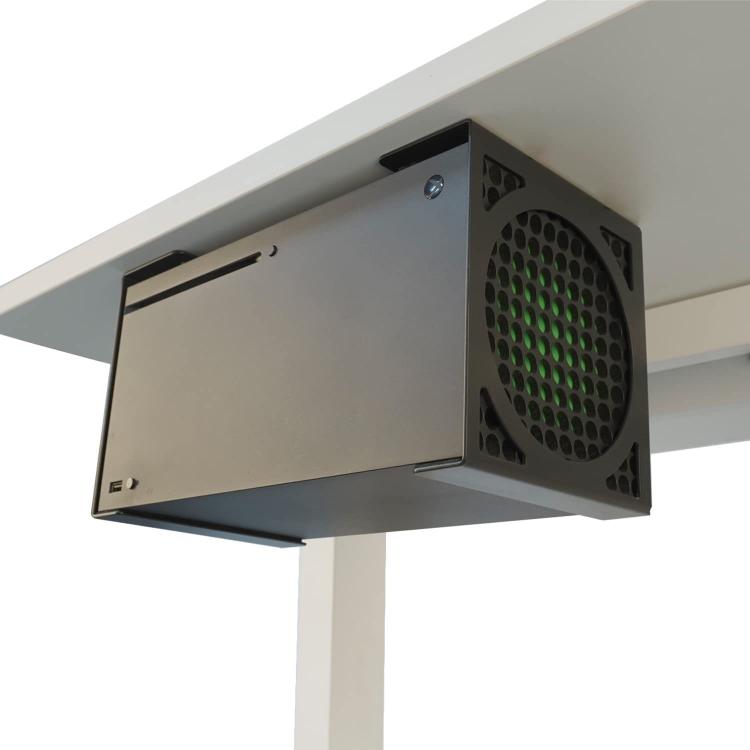 For XBOX Series X Under Desk Mount Metal Hidden Organizer Bracket Space Saving Holder - Black