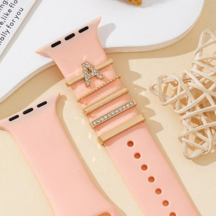 5pcs /Set Strap Decorative Rings Strap Letter Charms Accessories, Style: A