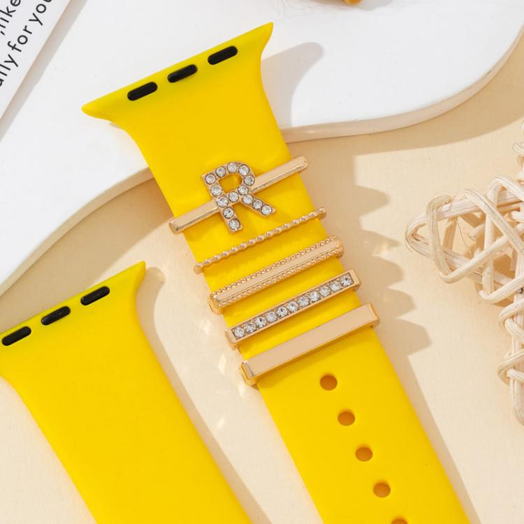 5pcs /Set Strap Decorative Rings Strap Letter Charms Accessories, Style: E