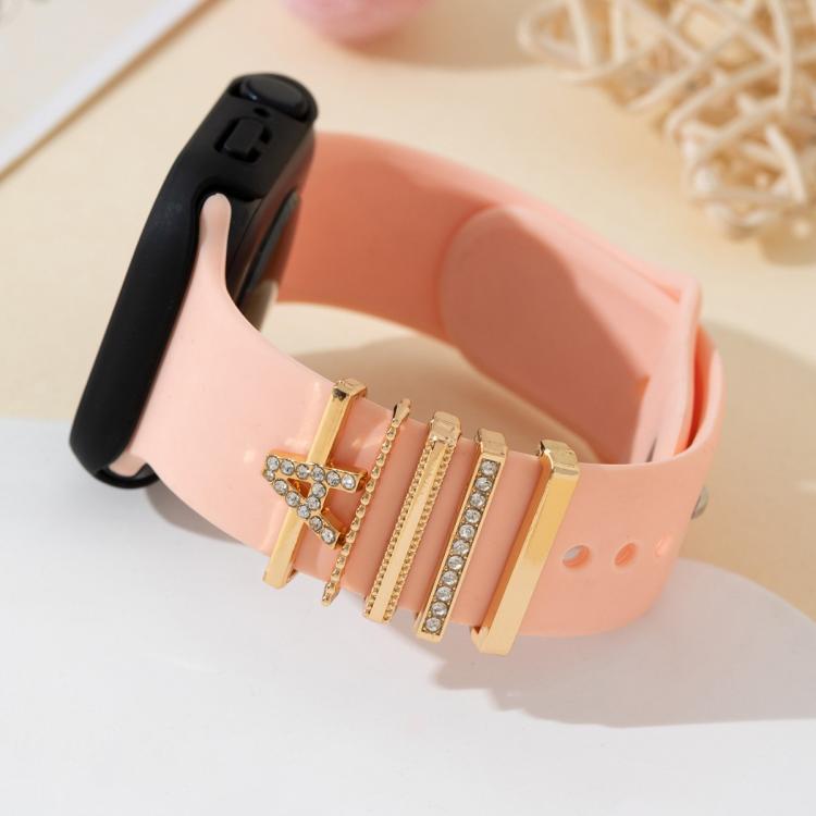 5pcs /Set Strap Decorative Rings Strap Letter Charms Accessories, Style: B