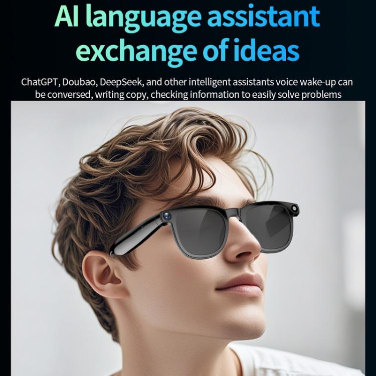 CY01 Smart Glasses Support 8MP Video Recording, AI Simultaneous Translation & Human Recognition, Spec: 16GB