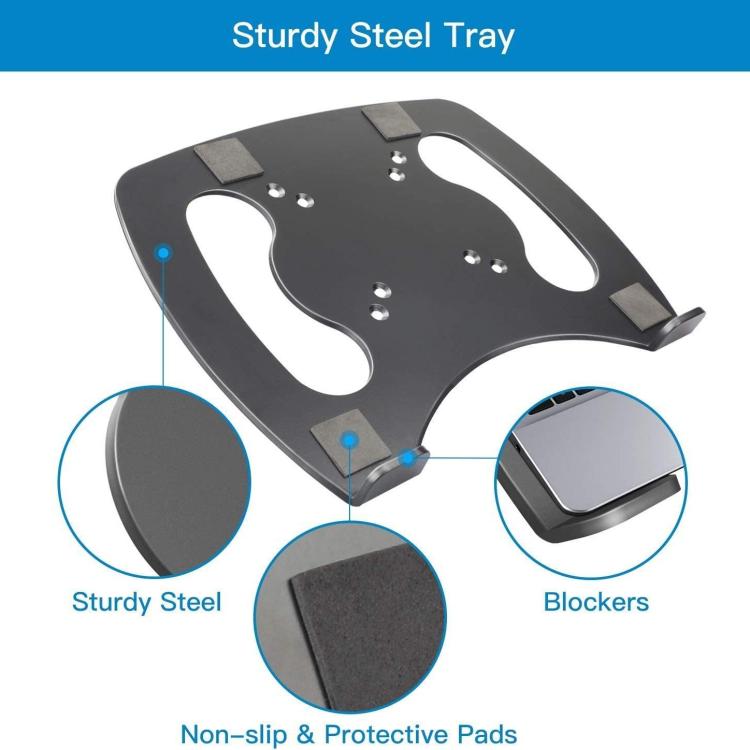 Laptop VESA Mount Tray Metal Adapter For 100x100mm Monitor Arm Universal Ventilated Holder For Notebook - Black