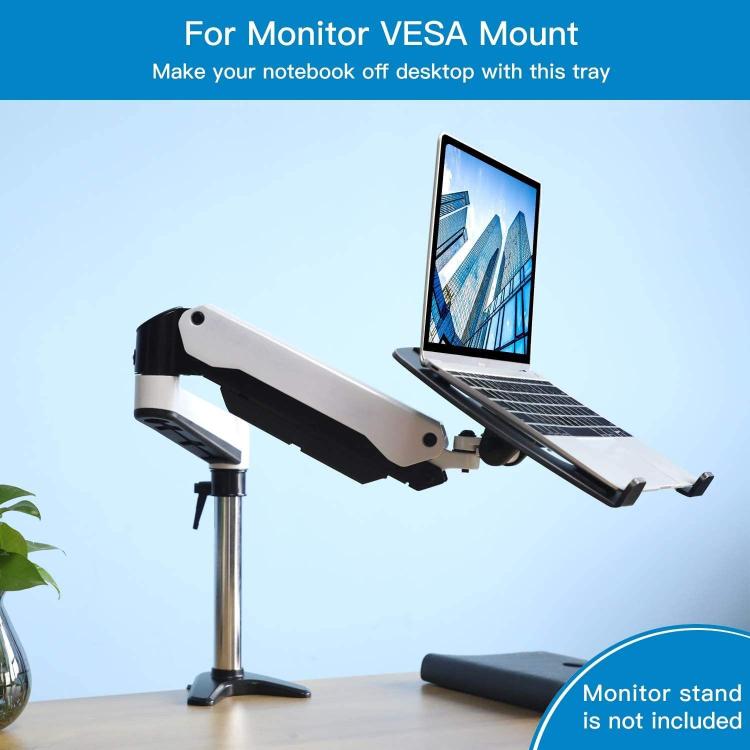 Laptop VESA Mount Tray Metal Adapter For 100x100mm Monitor Arm Universal Ventilated Holder For Notebook - Black