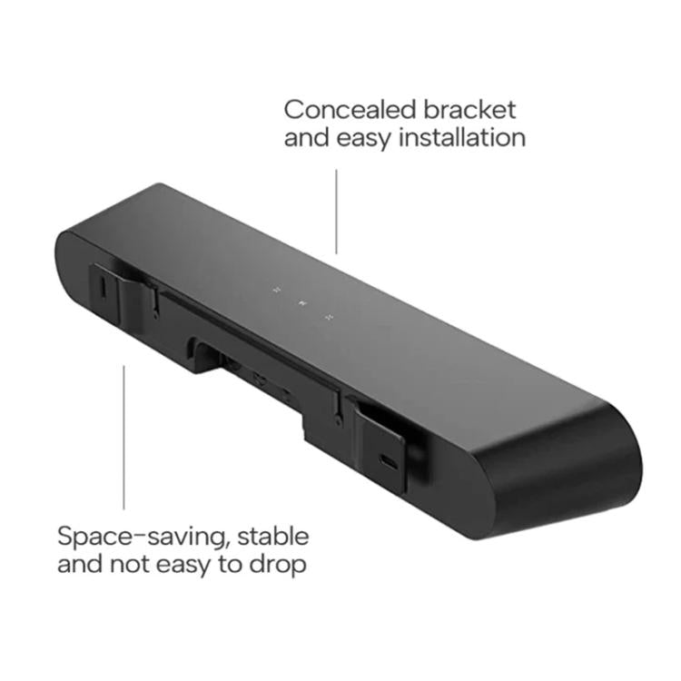 For Sonos Ray Soundbar Wall Mount Invisible Steel Bracket for Floating Effect, Fully Concealed Design - Black