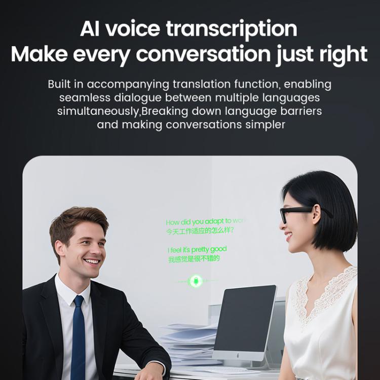 E02C Smart Glasses Support 8MP Video Recording Electrochromic Lenses & AI Translation