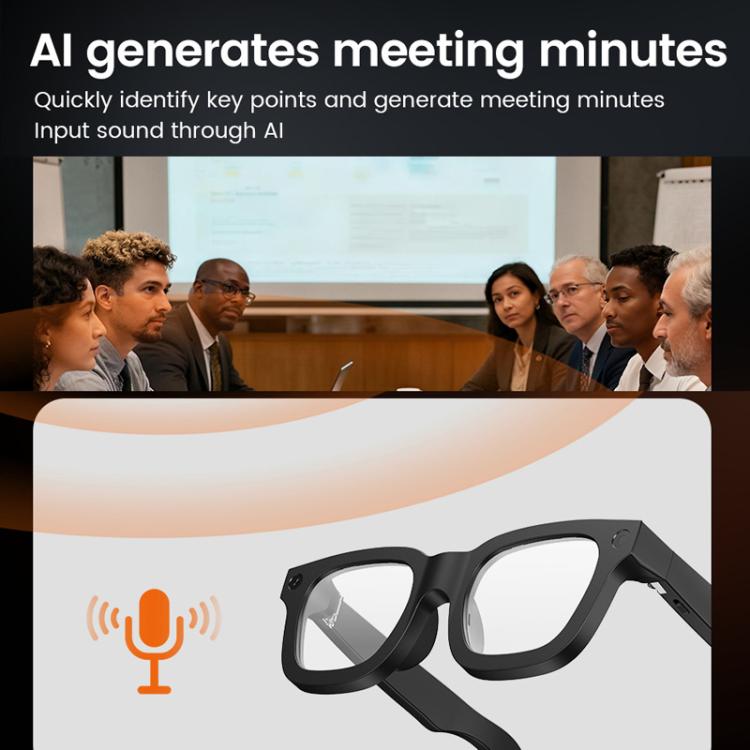 E02C Smart Glasses Support 8MP Video Recording Electrochromic Lenses & AI Translation
