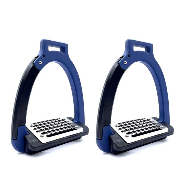 1pair Aluminum Alloy Side-Opening Safety Stirrup, Spec: Kids Size Dark Blue
