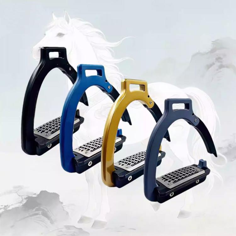 1pair Aluminum Alloy Side-Opening Safety Stirrup, Spec: Adult Size Gold