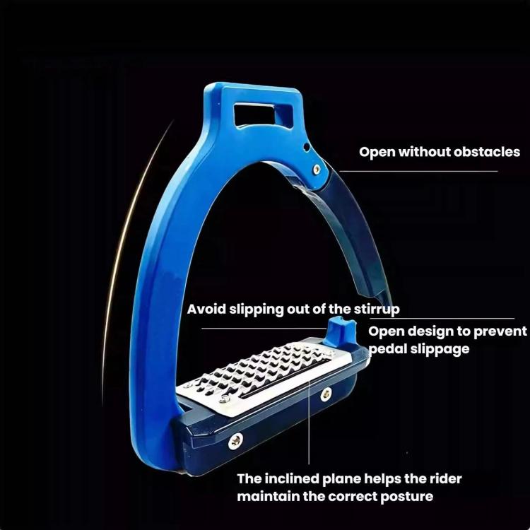 1pair Aluminum Alloy Side-Opening Safety Stirrup, Spec: Adult Size Matte Black