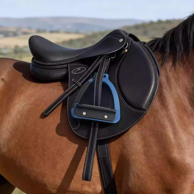 1pair Aluminum Alloy Side-Opening Safety Stirrup, Spec: Adult Size Dark Blue