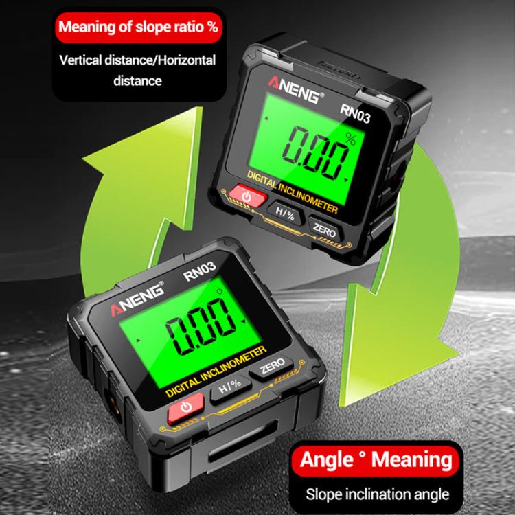 ANENG Digital Display Magnetic Inclinometer Laser Level - RN03