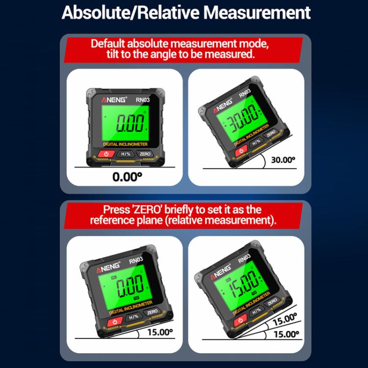 ANENG Digital Display Magnetic Inclinometer Laser Level - RN03