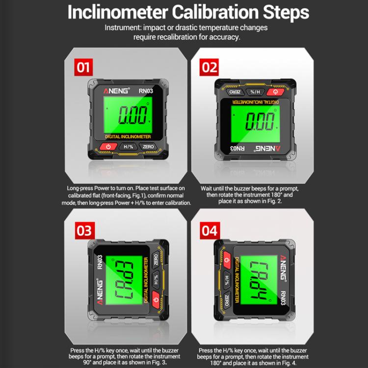 ANENG Digital Display Magnetic Inclinometer Laser Level - RN03