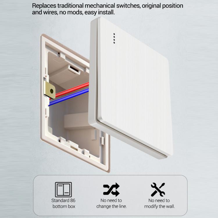 ANENG Remote Control Wireless Smart Home Lighting Panel, Specification: Three-Gang
