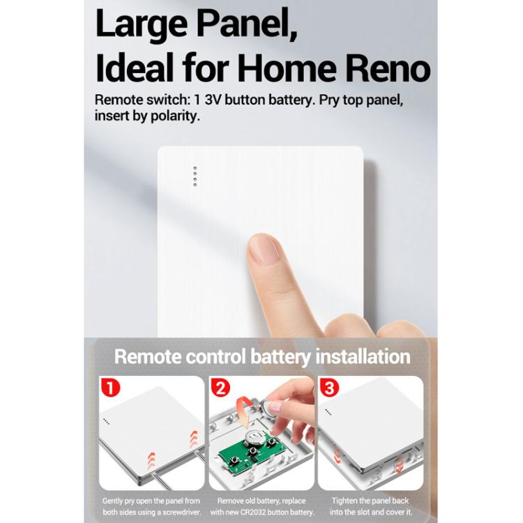 ANENG Remote Control Wireless Smart Home Lighting Panel, Specification: Three-Gang